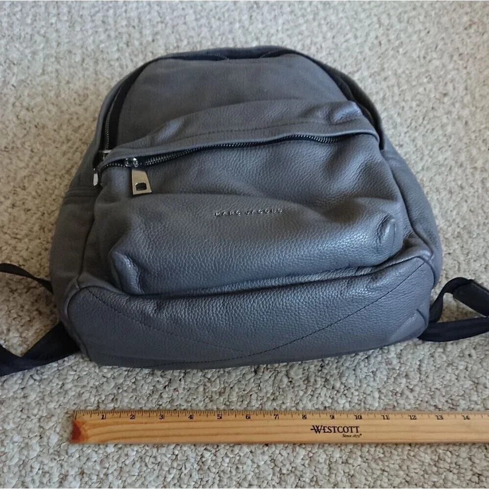 Marc Jacobs Gray Leather medium Varsity Backpack